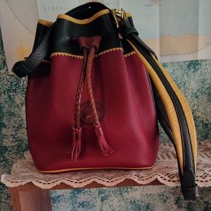 Vintage Dooney Bourke Teton drawstring  dark red